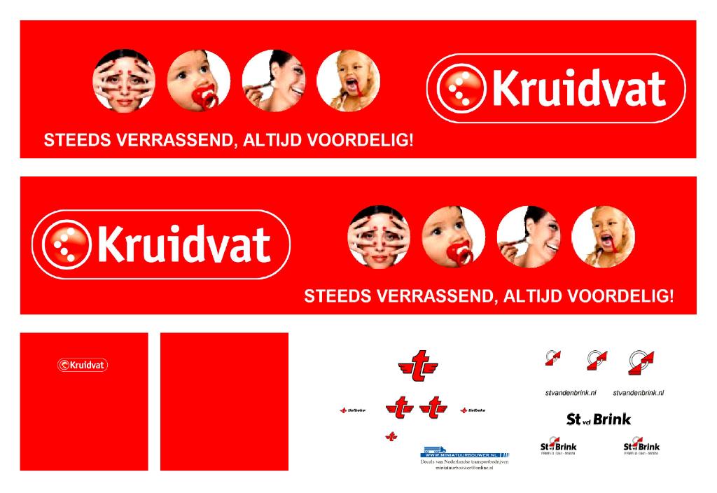 Vrachtauto decal 1:50 Kruitvat ( Tielbeke / ST vd Brink ), Verzenden, Nieuw, Bus of Vrachtwagen, Overige merken