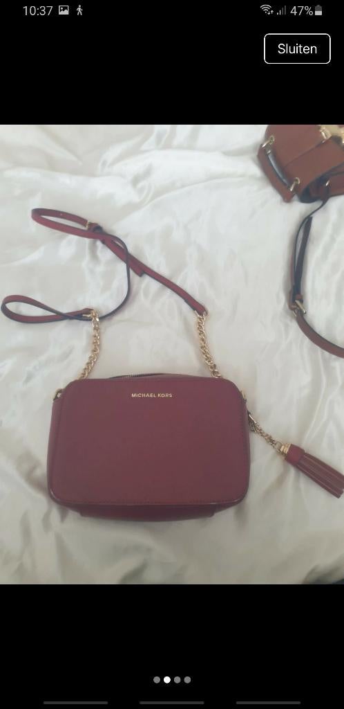 Michael kors tas, Ophalen of Verzenden, Gebruikt, Rood, Schoudertasje