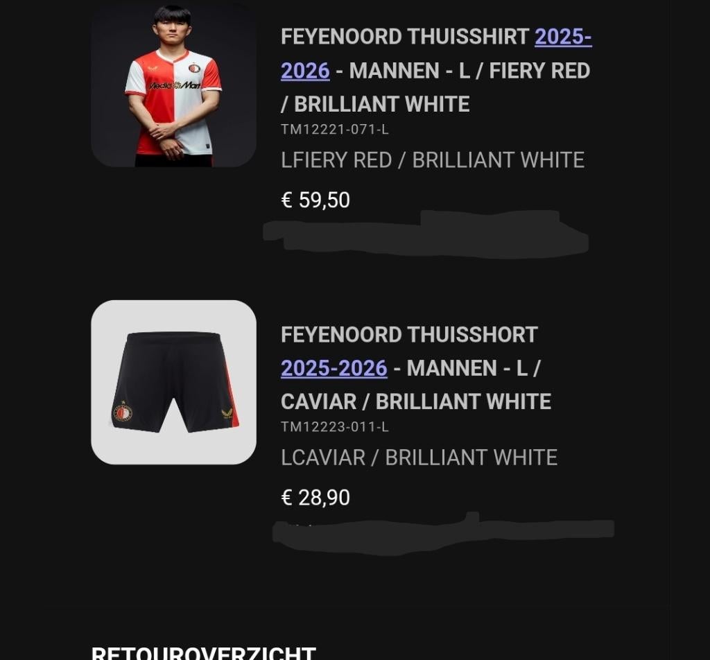 Feyenoord thuis tenue - maar L, Maat L, Ophalen of Verzenden, Nieuw, Shirt