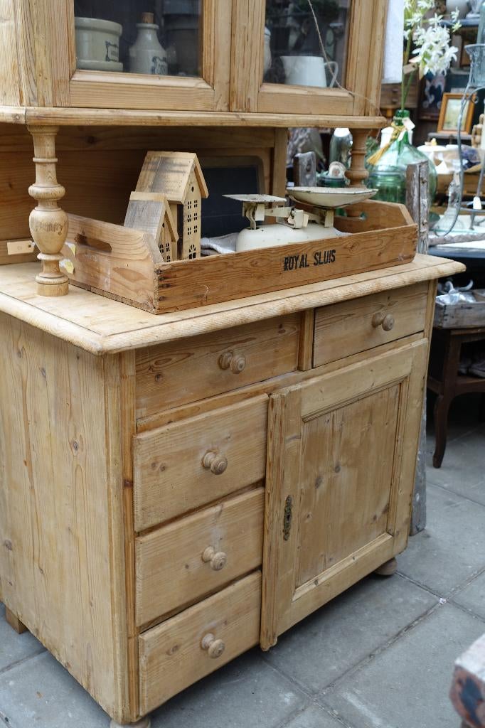 Oud grenen buffetkast/spekkast/landelijke keukenkast, Ophalen, Gebruikt, Grenenhout, Landelijk