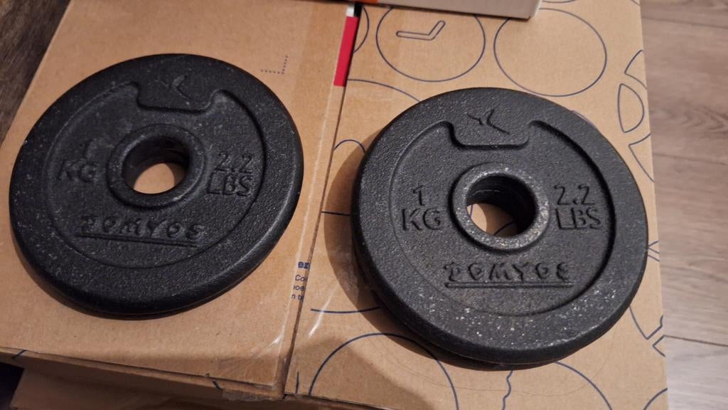 Domyos Halterschijven 4x1kg - Perfect voor Thuisgym, Ophalen, Gebruikt, Rug, Halterschijven