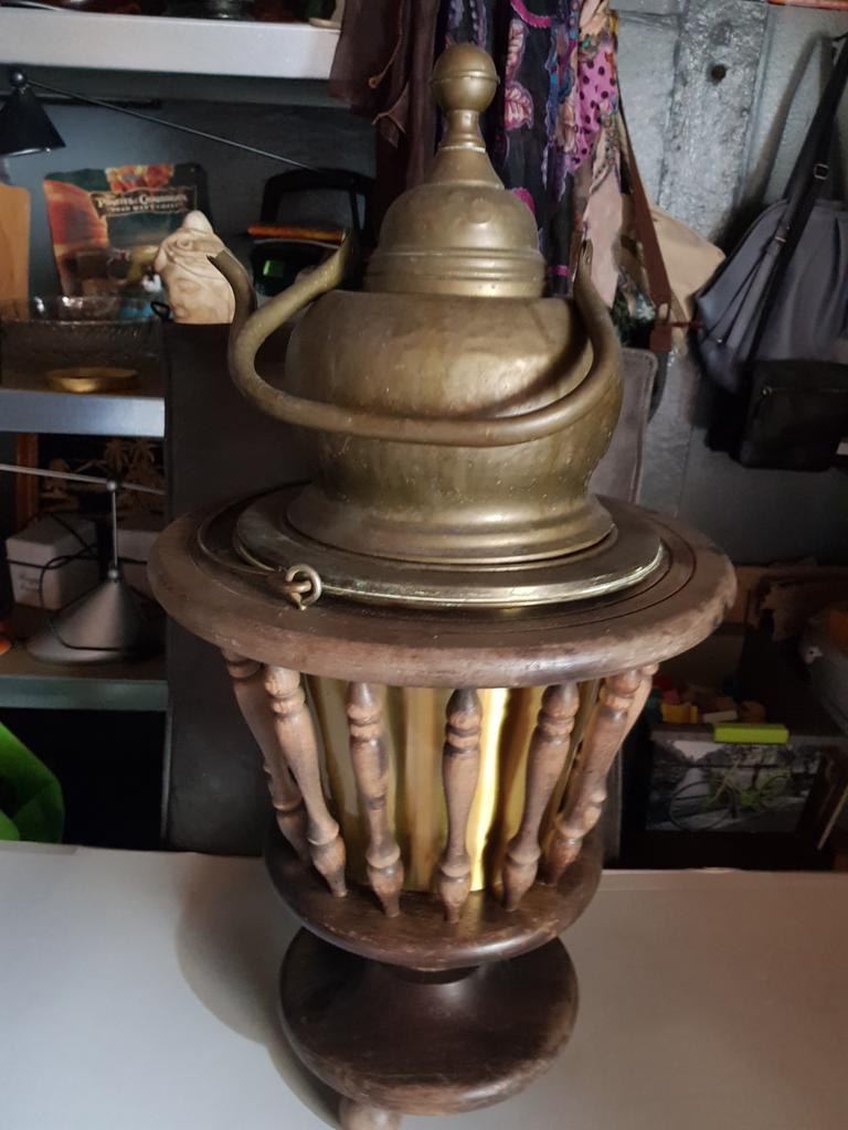 Theestoof met koperen ketel., Antiek en Kunst, Ophalen