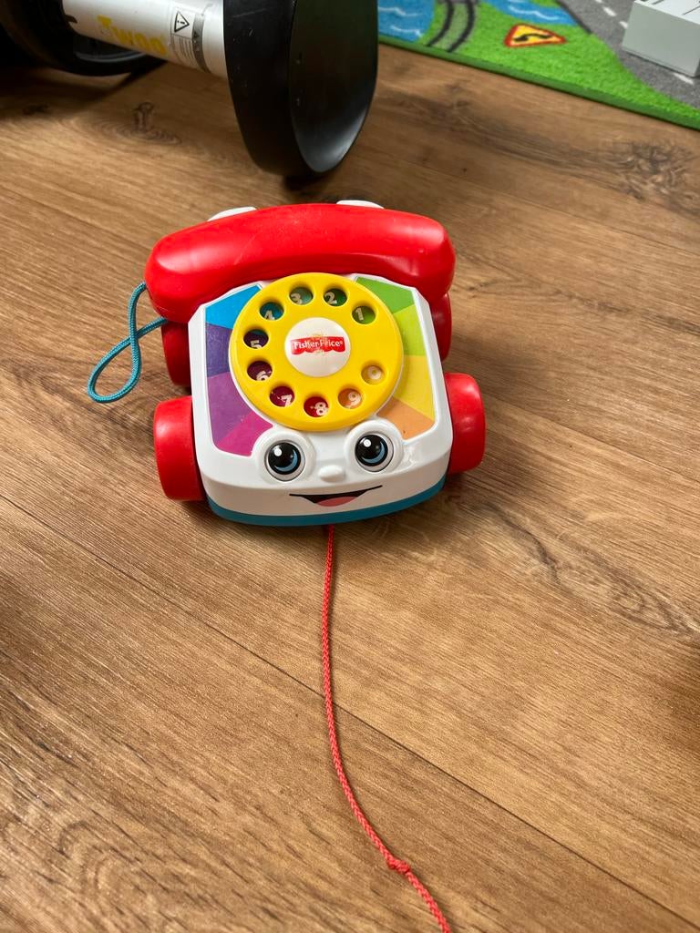 Fisher Price Telefoon met Wieltjes, Ophalen, Zo goed als nieuw, Auto, Met geluid