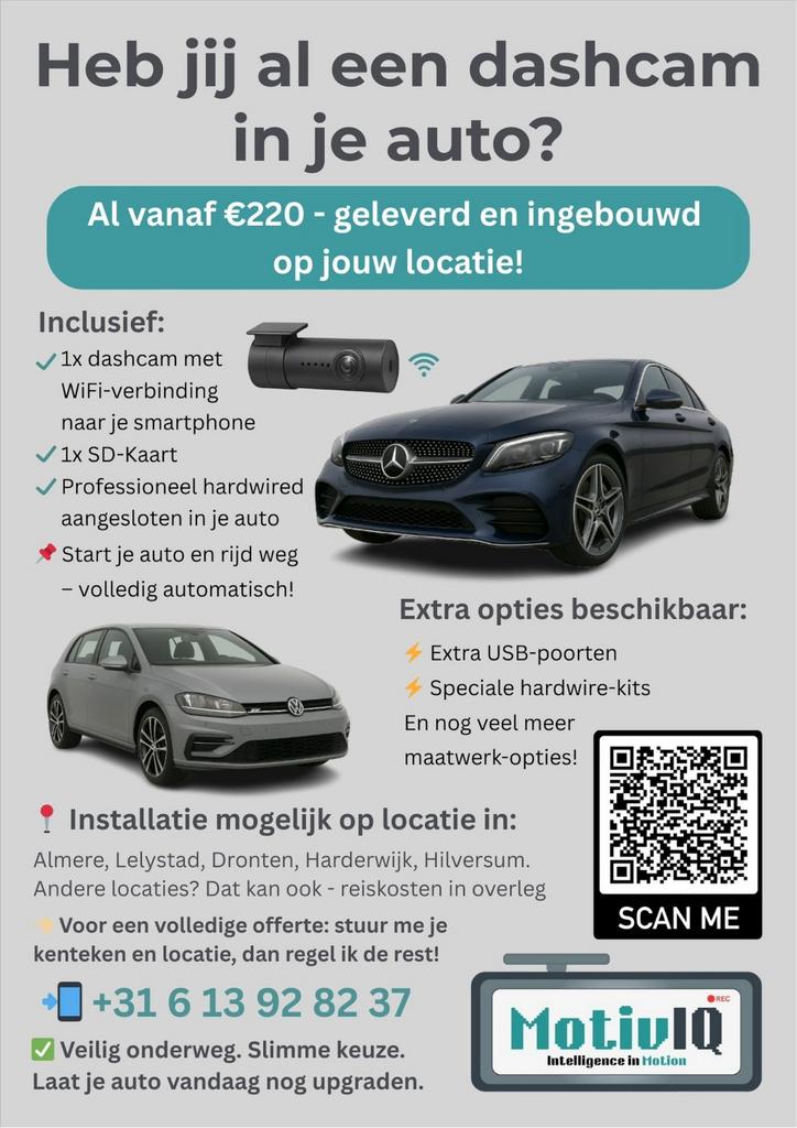 Dashcam Installatie op LOCATIE!, Ophalen of Verzenden, Nieuw