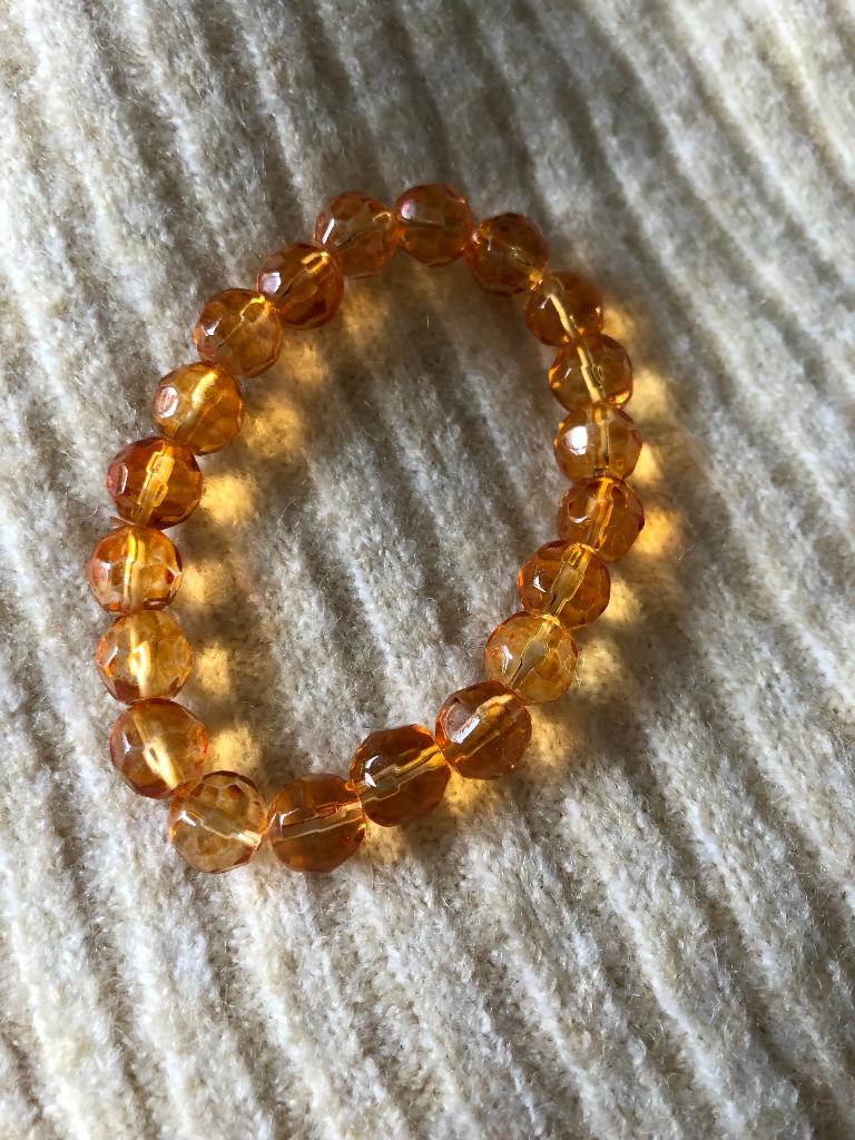 Armband oranje kralen glans op elastiek nieuw, Overige materialen, Nieuw, Oranje, Ophalen of Verzenden