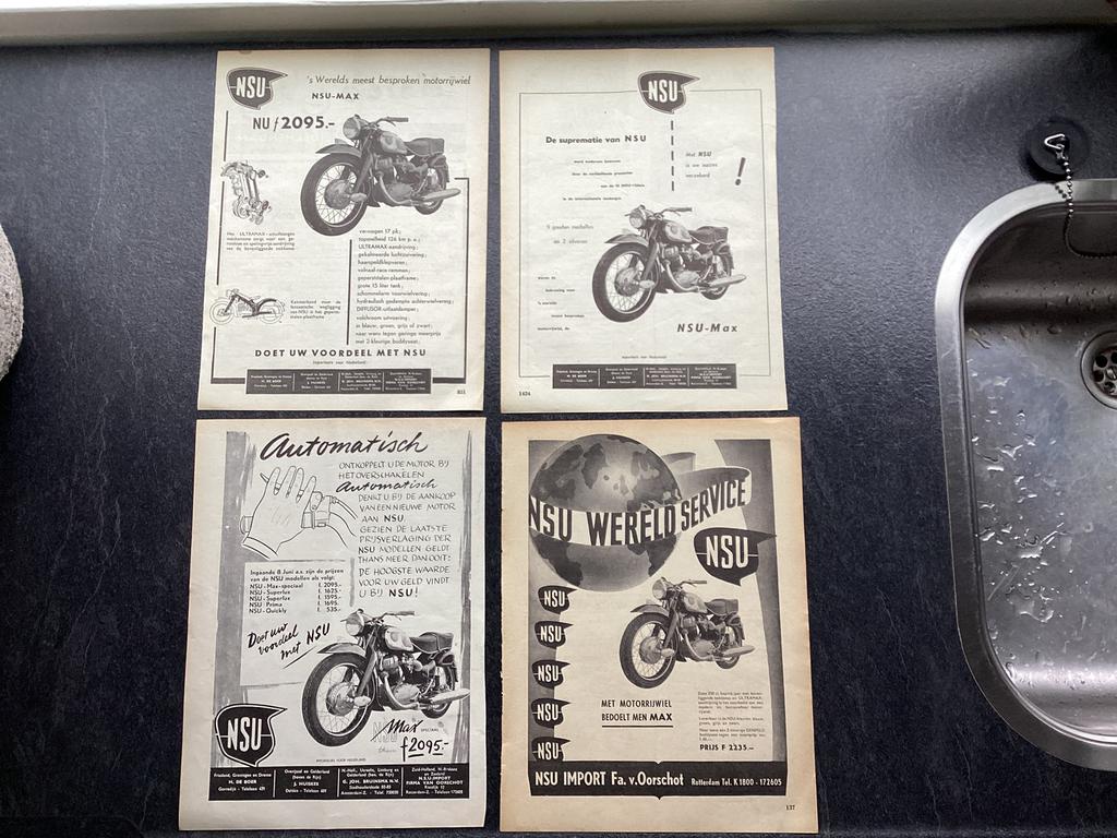 NSU MOTOREN, jaren 50, Motoren, Ophalen of Verzenden, Overige merken