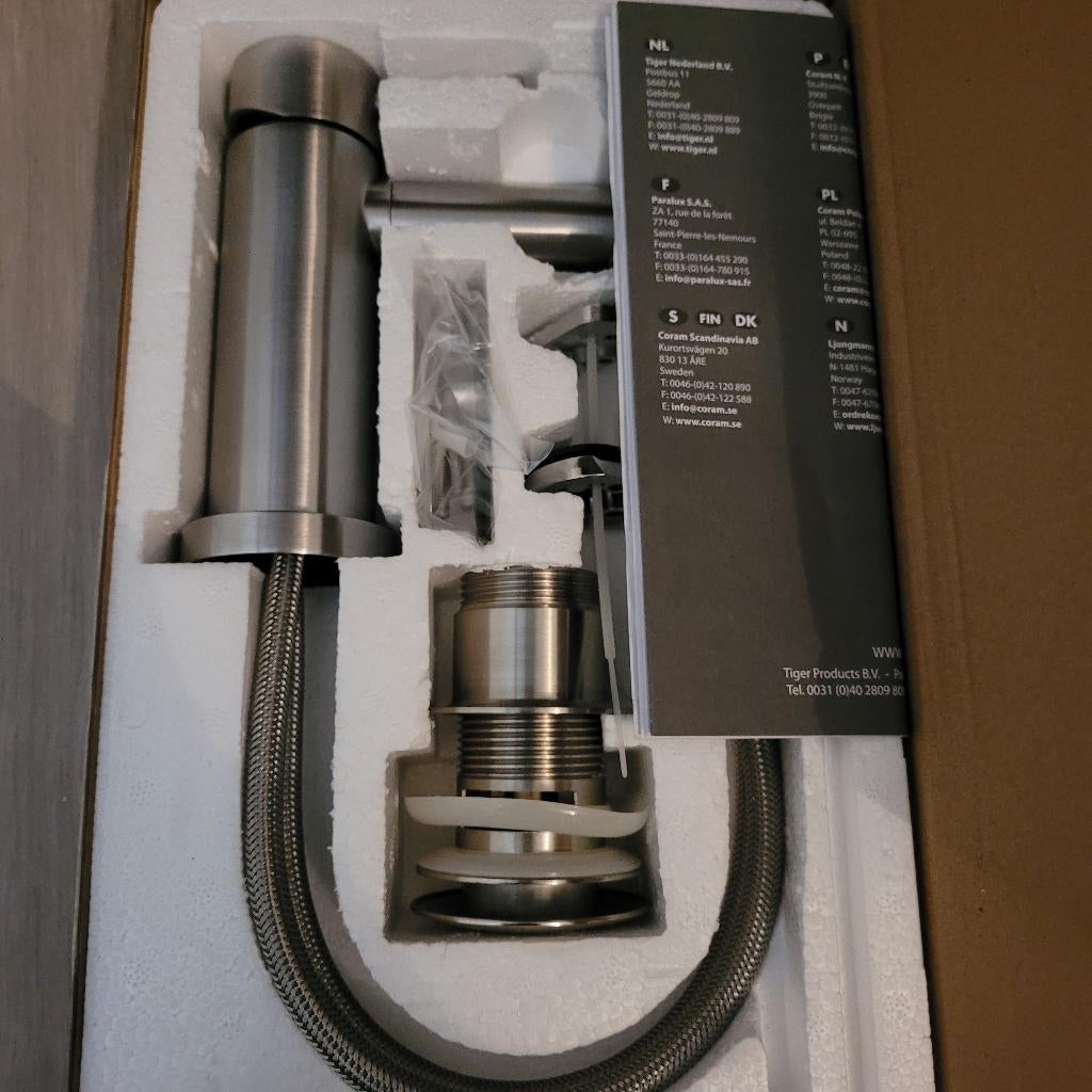 Wastafelkraan rvs, Ophalen, Nieuw, Rvs, Wastafel