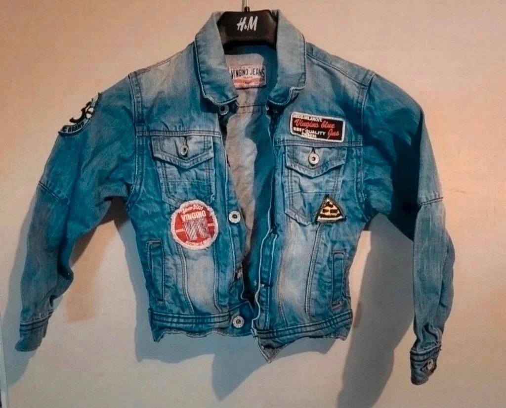 Spijkerjas meisje maat 110 116, Ophalen of Verzenden, Zo goed als nieuw, Meisje, Jas