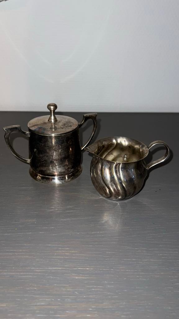 Antiek Zilveren Suikerpot en Melkkan, Antiek en Kunst, Antiek | Goud en Zilver, Ophalen of Verzenden, Zilver