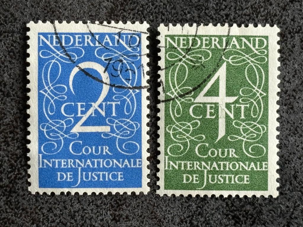 1950 NVPH D25-26 Cour de Justice, Gestempeld, Ophalen of Verzenden, Na 1940, Gestempeld
