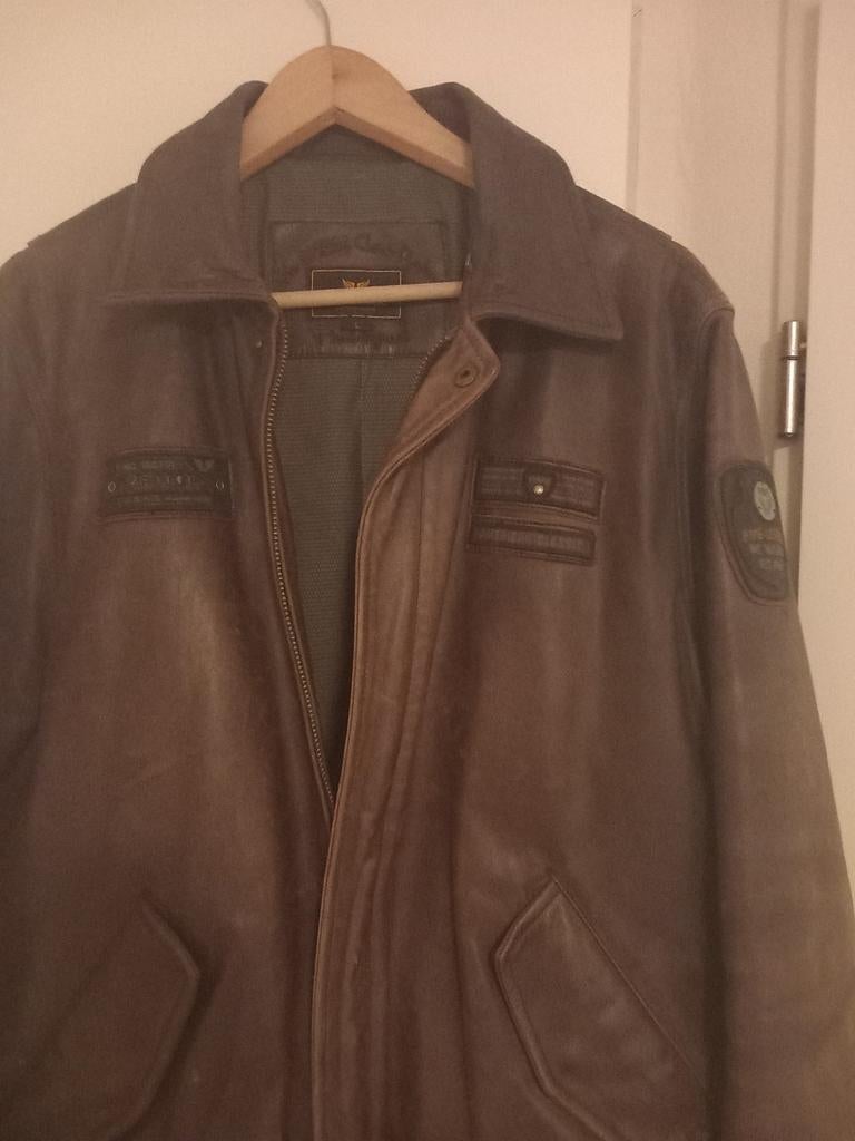 Leren jas XL in zeer goede staat, Kleding | Heren, Ophalen, Zo goed als nieuw, Maat 56/58 (XL), Bruin