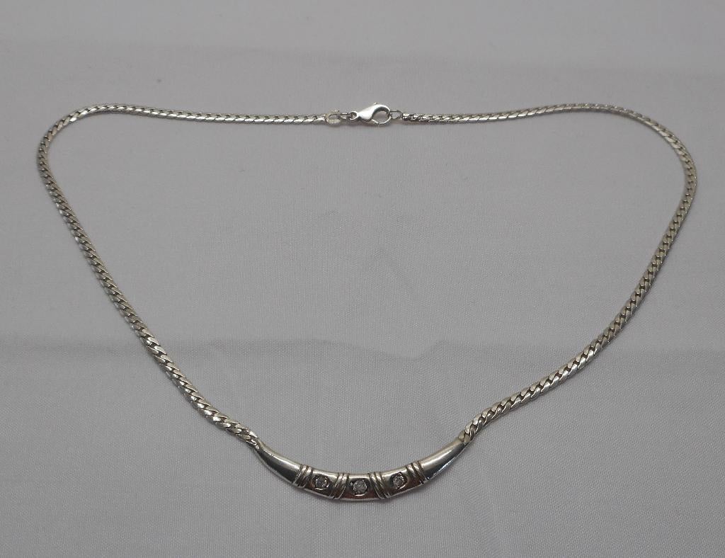 Zilveren vintage collier Friedrich Binder nr.1781, Sieraden, Tassen en Uiterlijk, Kettingen, Met hanger, Verzenden, Zo goed als nieuw