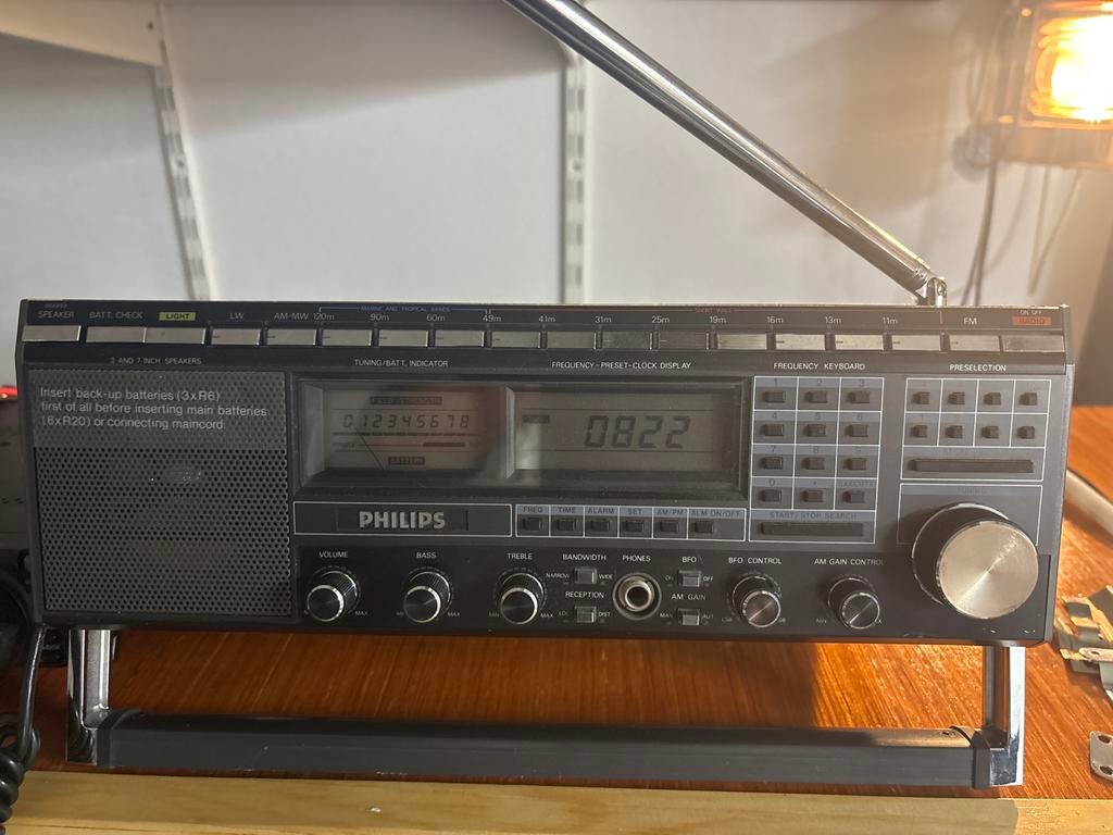 Vintage Philips Wereldontvanger Radio, Audio, Tv en Foto, Radio's, Ophalen of Verzenden, Gebruikt, Wereldontvanger