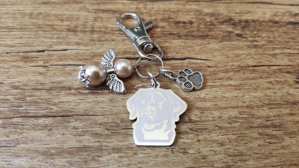 Tas/Sleutelhanger Labrador RVS met beschermengeltje, Verzenden, Nieuw