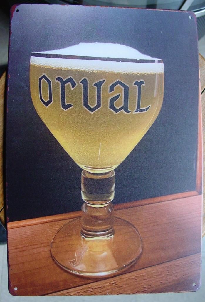 ORVAL REKLAME -METAAL-, Verzamelen, Ophalen of Verzenden, Gebruikt, Reclamebord, Plaat of Schild, Overige merken