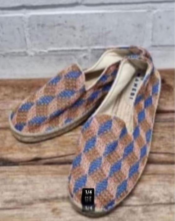 Manebi - Handgemaakte raffia espadrilles mt 44 - Nieuw €125, Kleding | Dames, Schoenen, Nieuw, Espadrilles of Moccasins, Blauw