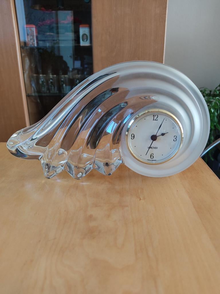 Vintage Tafel Klok van kristal golvend, Huis en Inrichting, Woonaccessoires | Klokken, Ophalen of Verzenden, Zo goed als nieuw