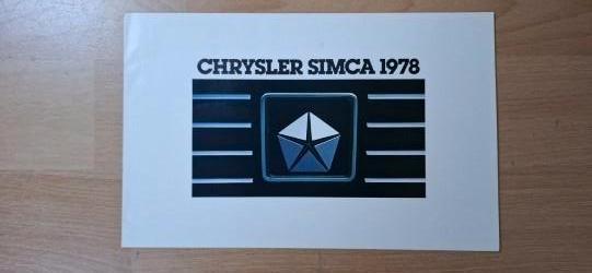 Folder Chrysler Simca 1978 modellen overzicht, Ophalen of Verzenden, Zo goed als nieuw, Overige merken