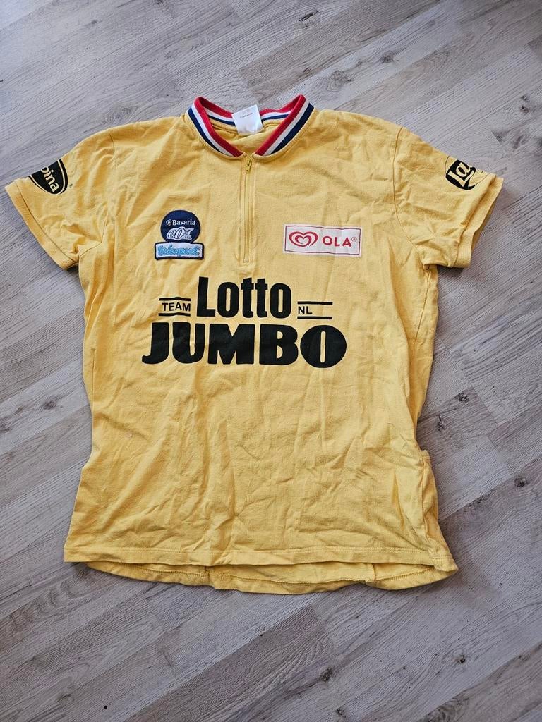 Geel Lotto Jumbo Wielershirt - Joop Zoetemelk L/XL, Ophalen of Verzenden, Gebruikt, Helm