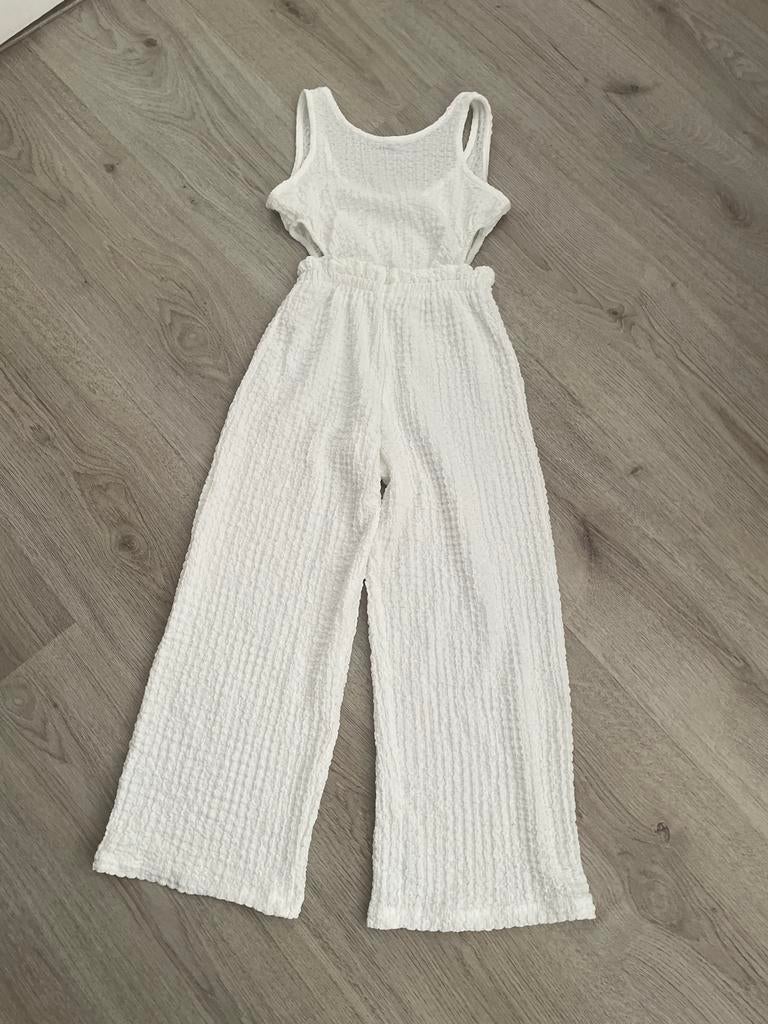 Leuke witte jumpsuit Zara maat 122, Ophalen of Verzenden, Zo goed als nieuw, Meisje