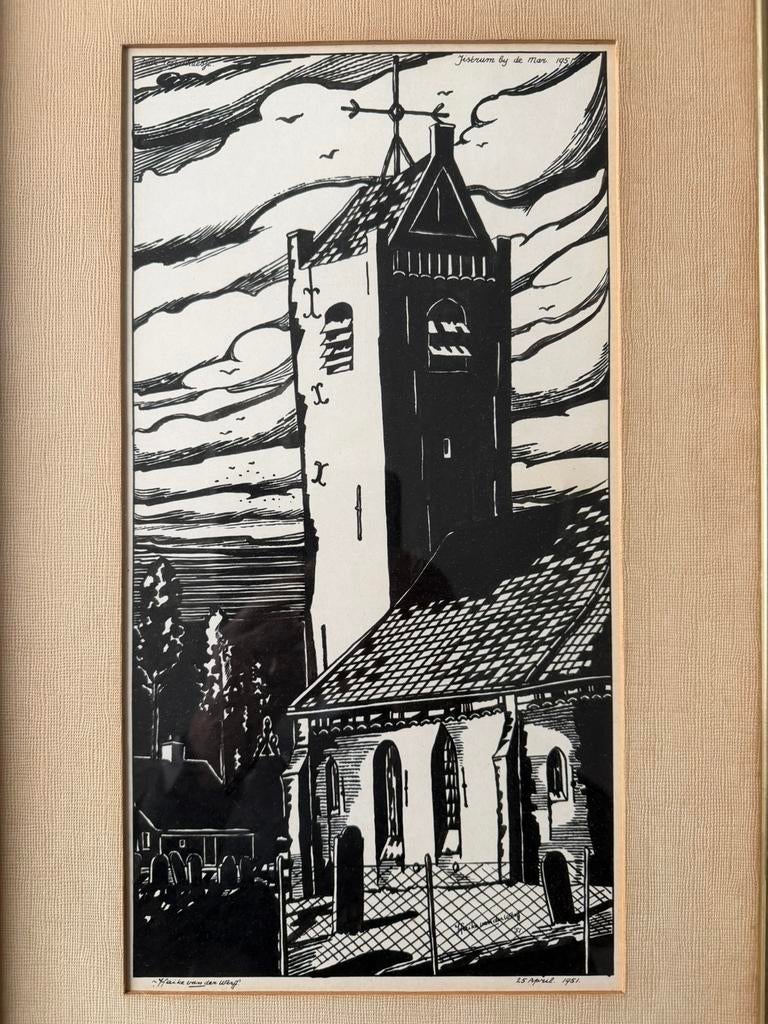 Houtsnede Sint-Petruskerk (Eestrum), Ophalen of Verzenden