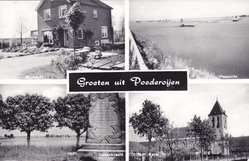 Poederoijen. Groeten ui8t. 4 luik., Ophalen of Verzenden, 1960 tot 1980, Gelopen, Gelderland