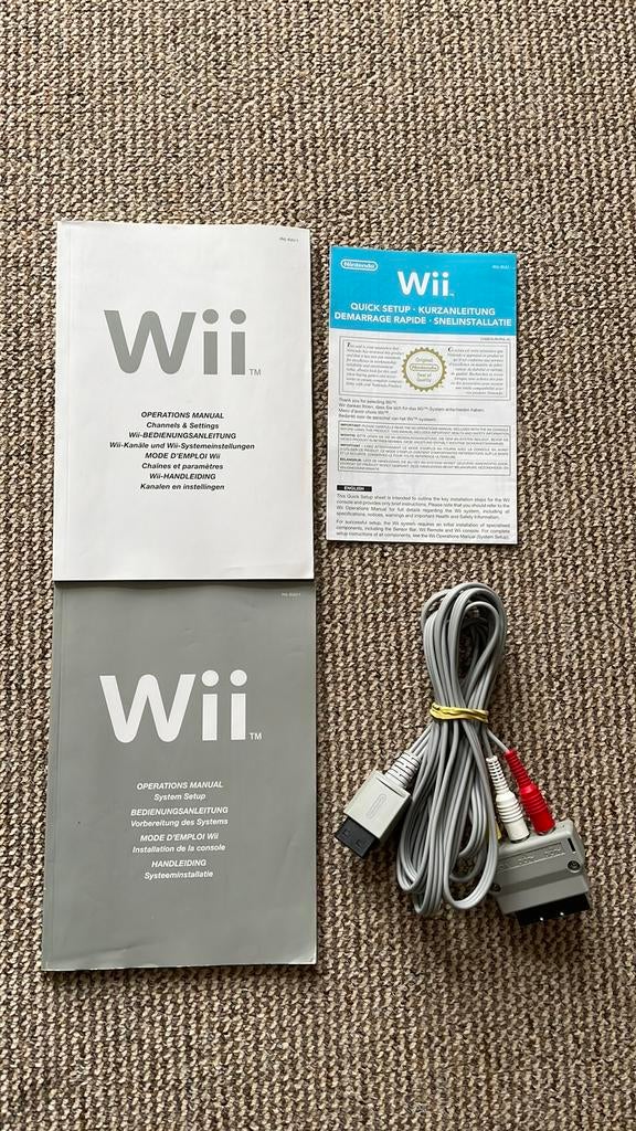Nintendo wii handleiding en tv kabel, Ophalen of Verzenden