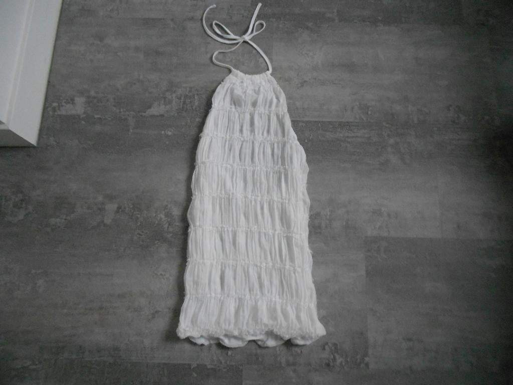 Nieuwe Shein witte halterjurk, maat XS., Wit, Nieuw, Ophalen of Verzenden, Maat 34 (XS) of kleiner