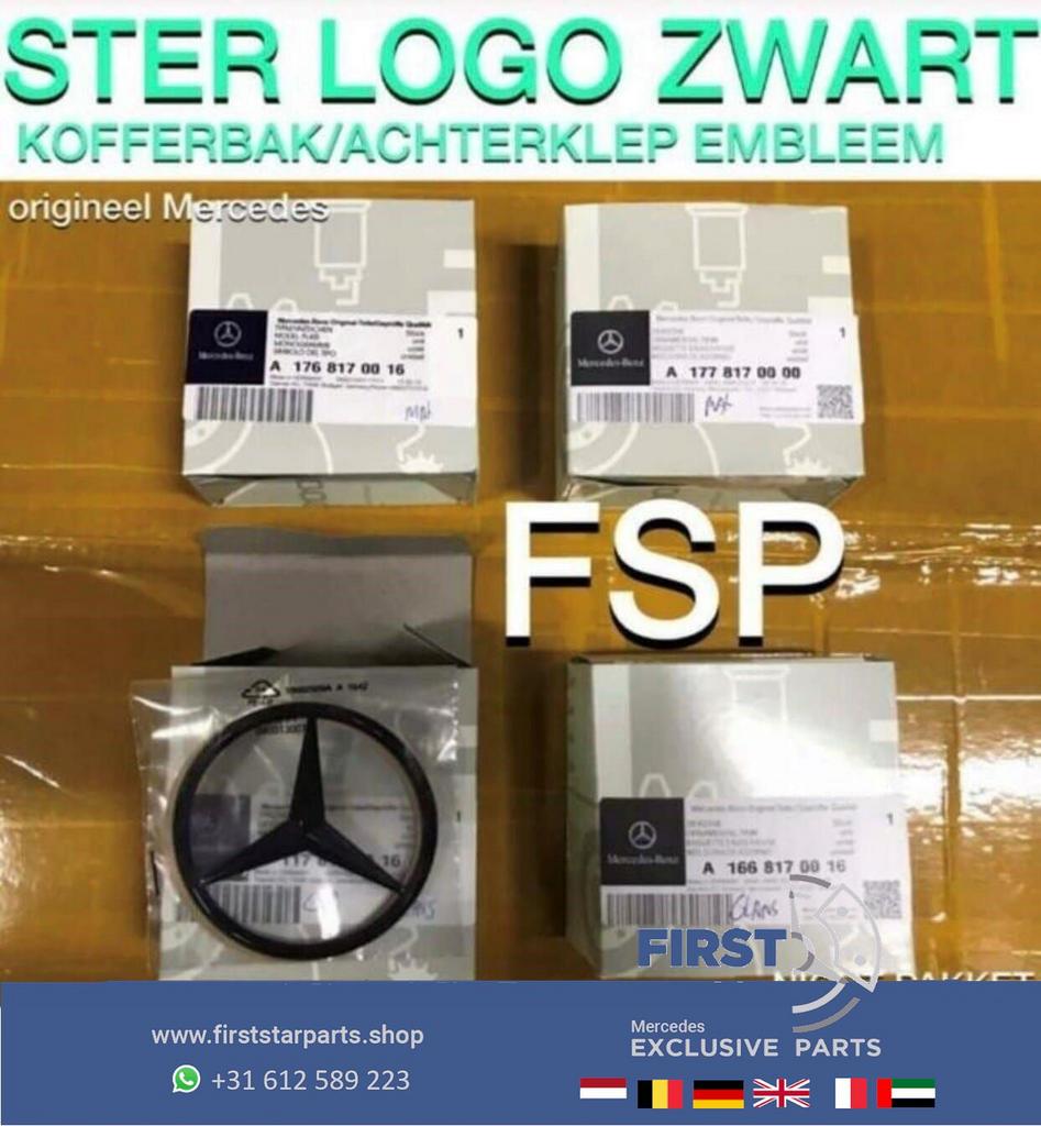 AMG kofferbak STER ZWART Mercedes achterklep LOGO W176 W177, Gebruikt, -, Ophalen of Verzenden, -