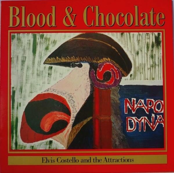 LP  -  ELVIS COSTELLO & THE  ATTRACTIONS - Blood & Chocolate, Cd's en Dvd's, Vinyl | Rock, Ophalen of Verzenden, Zo goed als nieuw