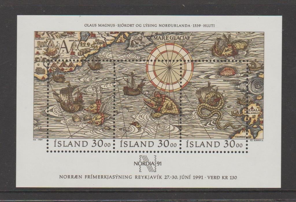 IJsland blok Nordia '91 (1989)., Verzenden, IJsland, Postfris
