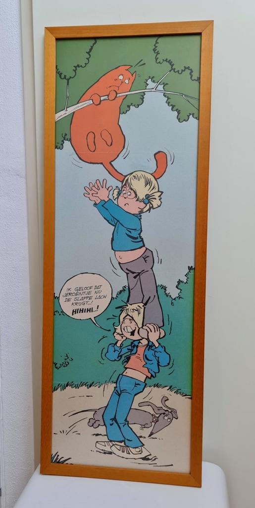 Jan Jans en de Kinderen vintage poster met omlijsting, Verzamelen, Ophalen, Overige figuren, Gebruikt, Plaatje, Poster of Sticker