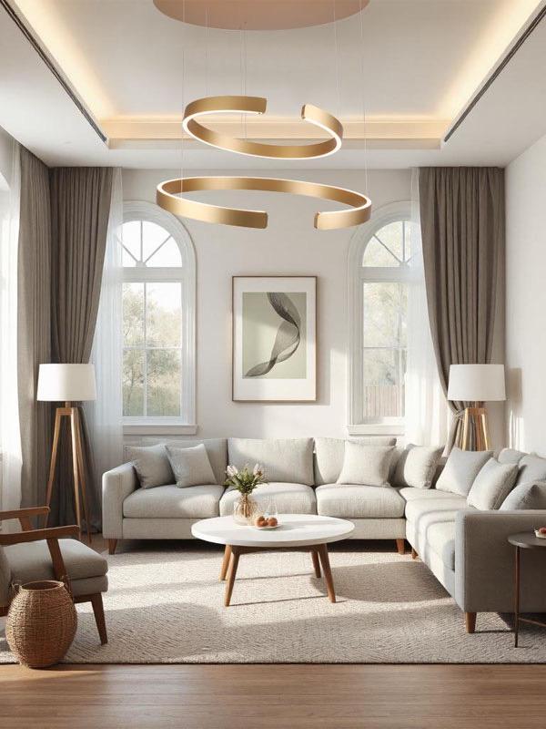 Light Trend LUX-Circle Design lamp in Brons, Zwart of Goud, Huis en Inrichting, Lampen | Hanglampen, Modern Design, Verzenden