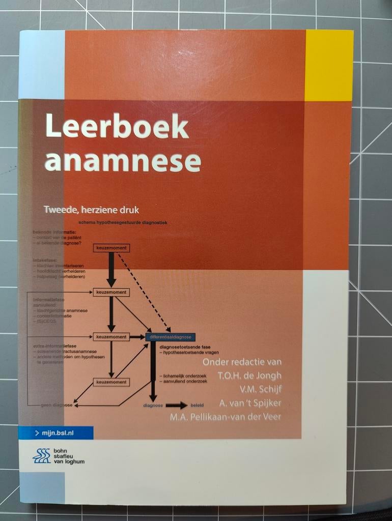 Leerboek Anamnese - Geneeskunde boek - Nieuwstaat, Boeken, De Jongh, Schilf, Spijker, Pellikaan-van der Veer, Ophalen of Verzenden