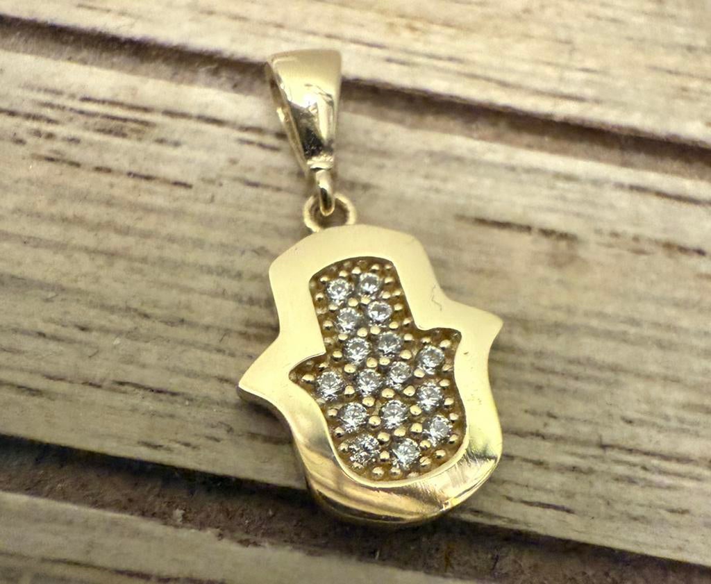 Prachtige 14k gouden fatima hand hanger, Ophalen of Verzenden, Nieuw, Goud