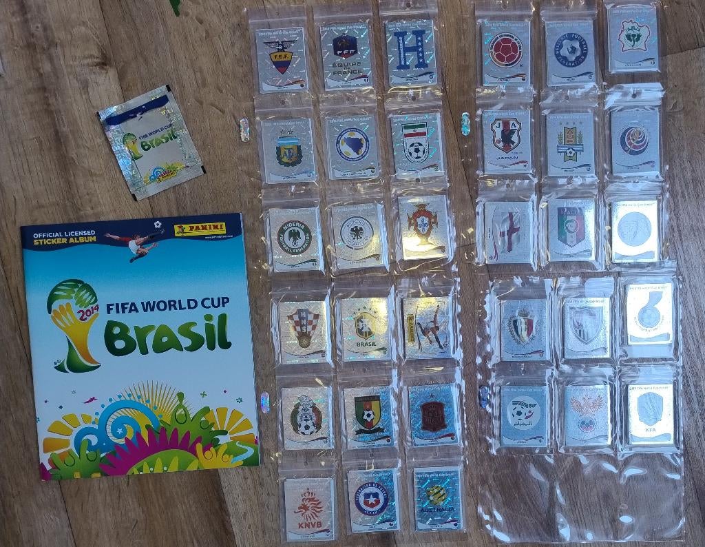 Panini WK 2014 Brazilie leeg album + alle plaatjes los erbij, Ophalen of Verzenden, Nieuw, Buitenlandse clubs, Poster, Plaatje of Sticker