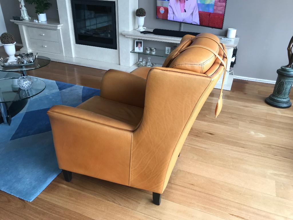 Fauteuil met hocker, Gebruikt, Ophalen of Verzenden, Tijdloos, 75 tot 100 cm