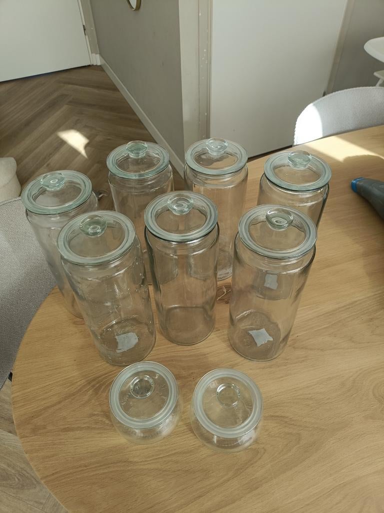 Ikea Vardagen voorraadpotten van glas - 7x 1.8L en 2 kleine, Ophalen
