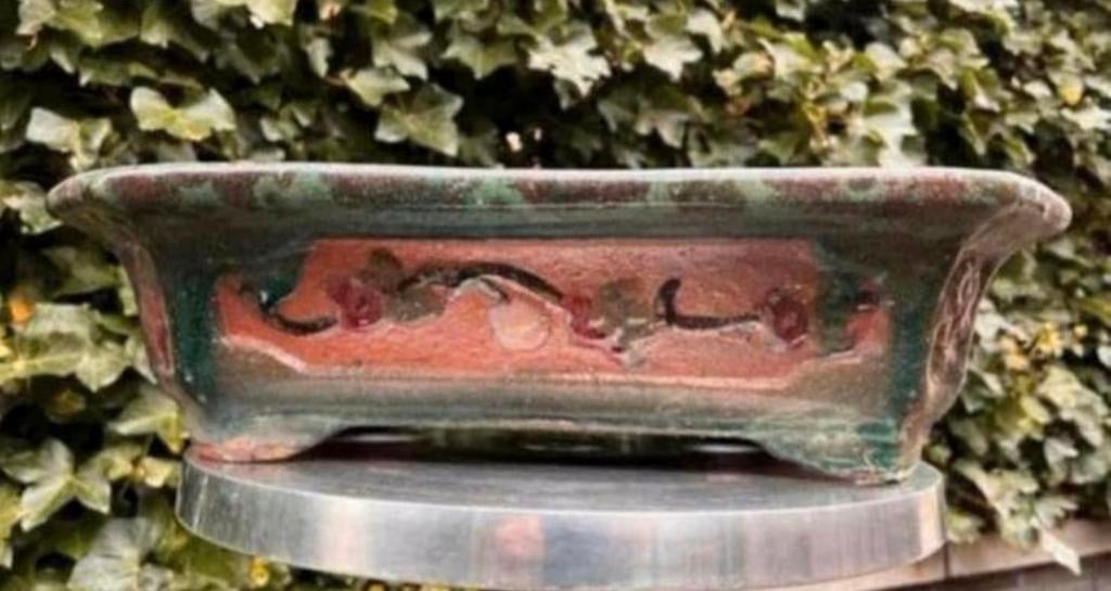 Bonsai schaal gedecoreerd Chinees aardewerk 45,5x34,5x12,5, Tuin en Terras, Bloempotten, Ophalen, Zo goed als nieuw, Aardewerk