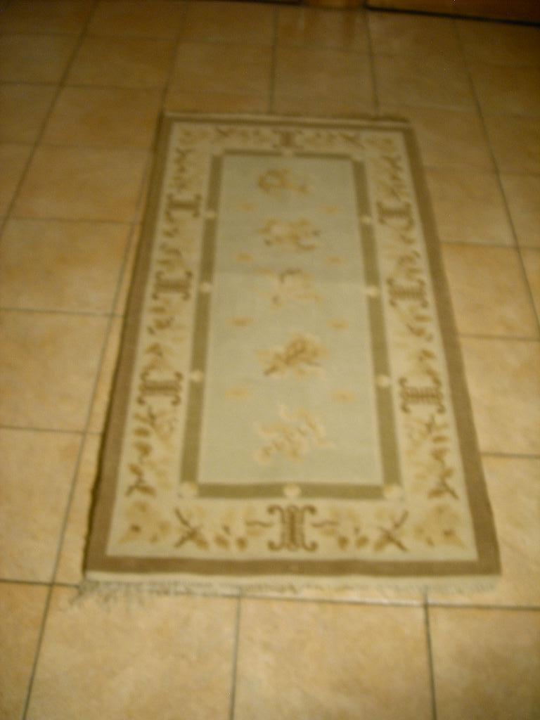 Een handgeknoopt Chinees zijden tapijt., 100 tot 150 cm, Grijs, Zo goed als nieuw, Chinees