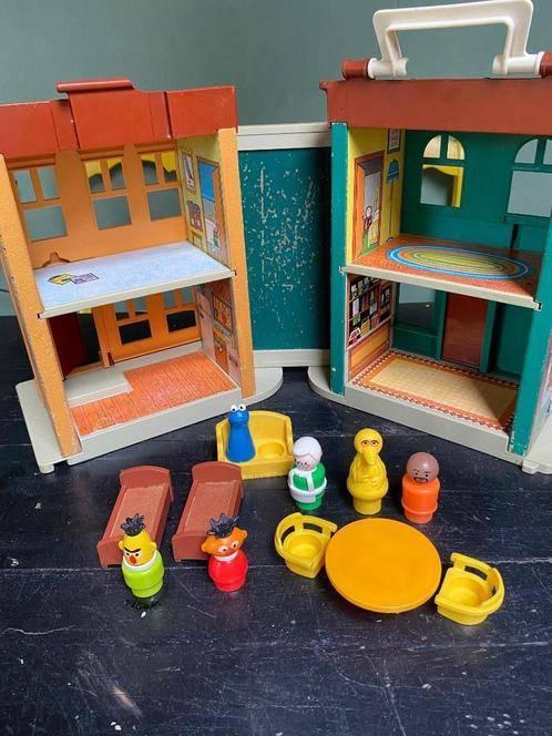 Fisher Price vintage Sesamstraat huis, collectorsitem, Ophalen of Verzenden, Gebruikt, Speelset