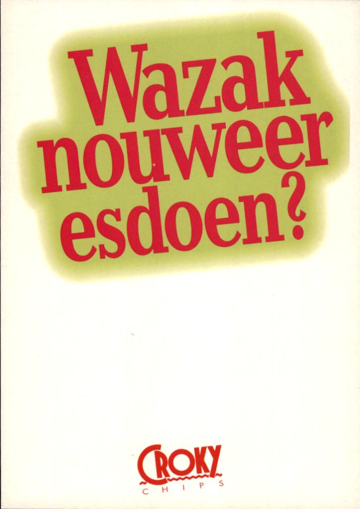 Croky, wazak nouweer esdoen?, Verzenden, 1980 tot heden, Ongelopen, Overige thema's