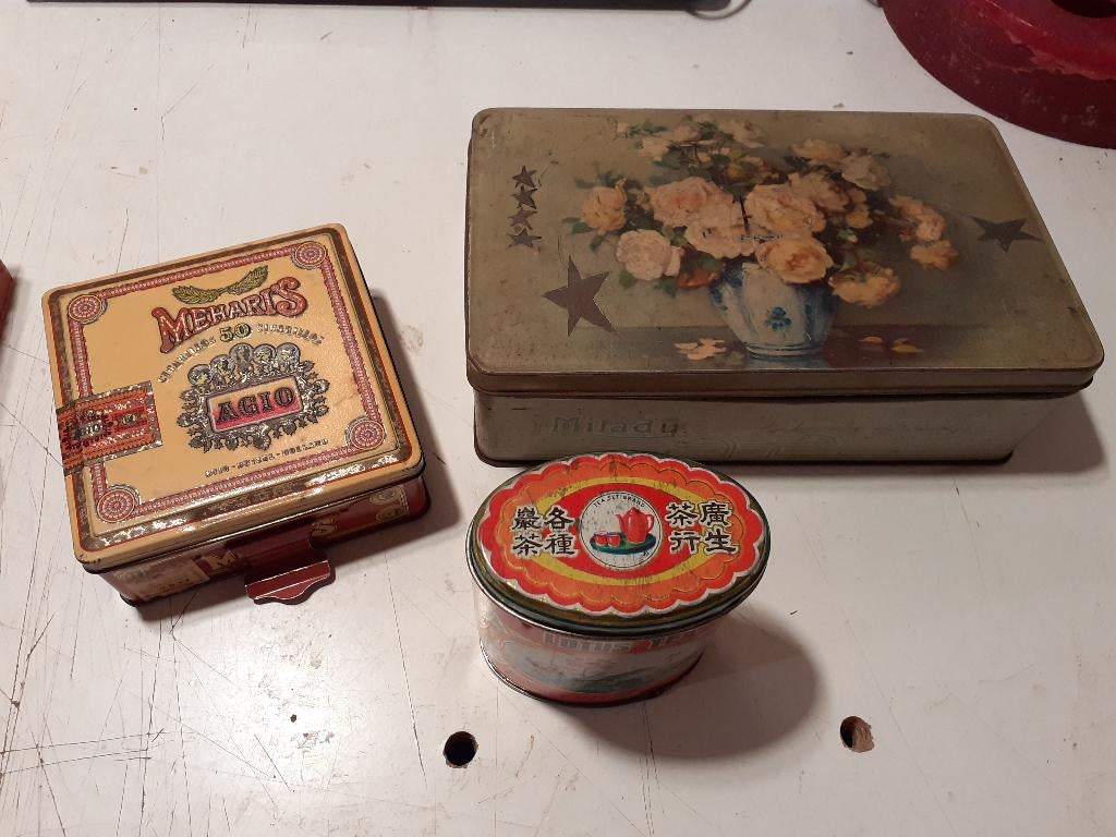 Vintage blikken dozen, Verzamelen, Blikken, Ophalen of Verzenden, Gebruikt, Overige