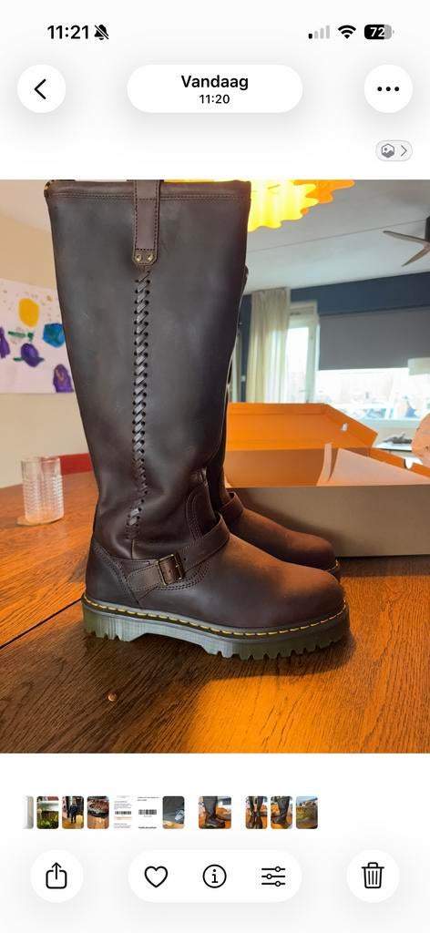 Dr. Martens Anistone biker boots maat 47, Hoge laarzen, Bruin, Nieuw, Ophalen of Verzenden