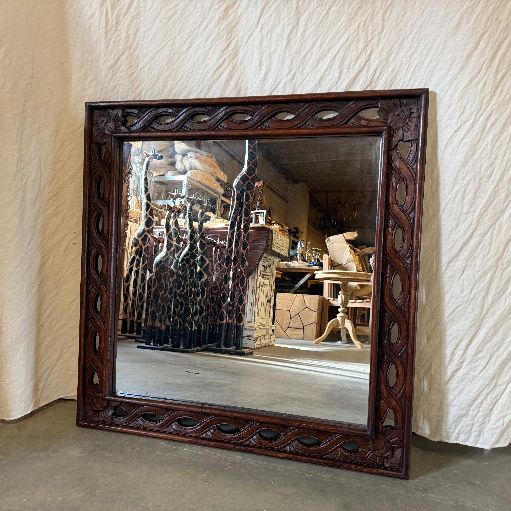 Barok Spiegel - houten lijst - 80 x 80 cm - TTM Wonen, TTM Wonen, Meubels – (Perzische) Tapijten en Woonaccessoires, Taag 63, 2491 CS, Den Haag (Forepark)