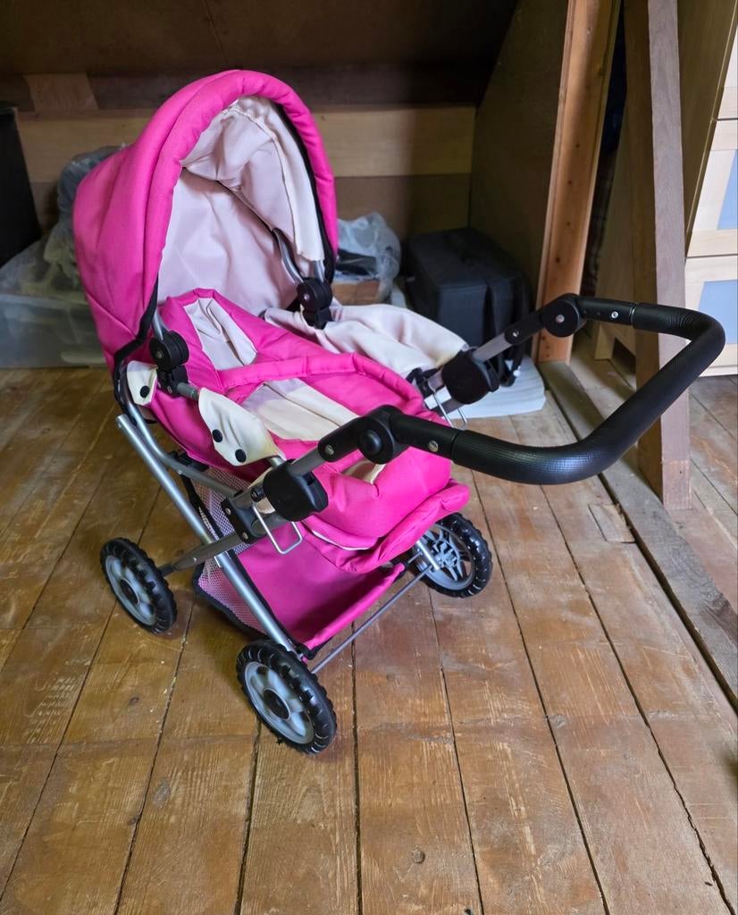 Roze speelgoed kinderwagen, Ophalen