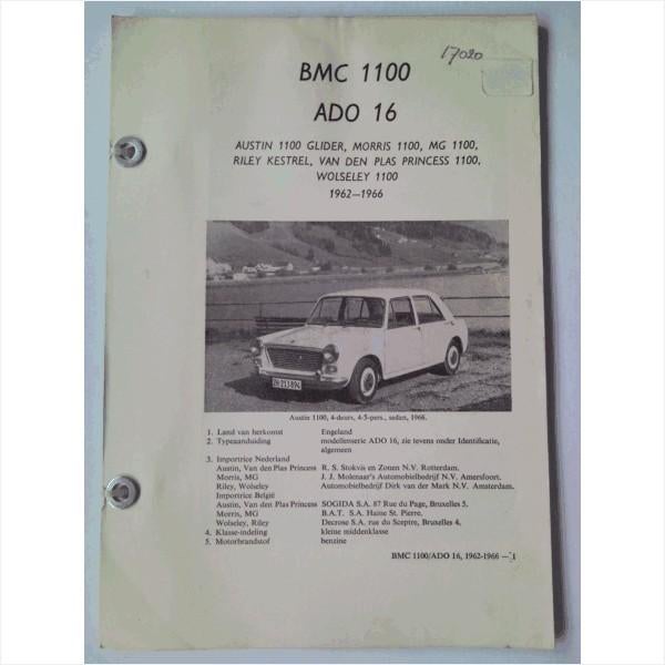 BMC 1100 Ado 16 Vraagbaak losbladig 1962-1966 #2 Nederlands, Ophalen of Verzenden, Gelezen, Overige merken