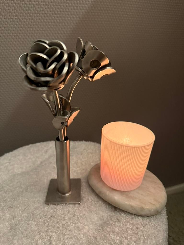 RVS rozenbloem, Antiek en Kunst, Ophalen of Verzenden