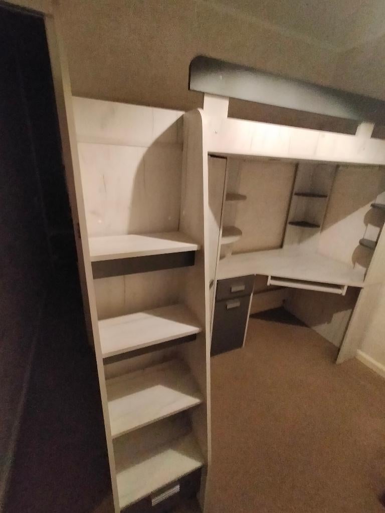 Hoogslaper met hang-legkast en bureau, Ophalen, Zo goed als nieuw, Hoogslaper