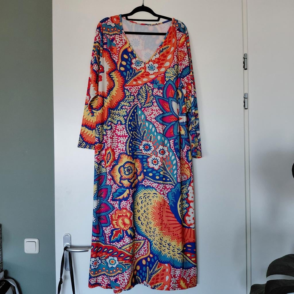 Nieuwe Hippie jurk .Te groot besteld. Maat 46 48, Kleding | Dames, Ophalen of Verzenden, Nieuw, Maat 46/48 (XL) of groter, Onder de knie